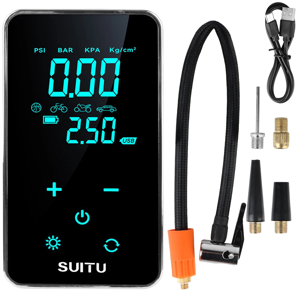 

LED Mounted Motorcycle Bicycle Ball Wireless Tire Inflatable Pump Car Electrical Air Pump Inflator Compressor Tire Accessories