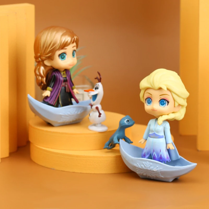 4 قطعة قارب صغير فروزن إلسا آنا أنيمي الشكل دمية لطيف ديزني سطح المكتب الديكور ديكور المنزل هدية عيد ميلاد الإبداعية #2