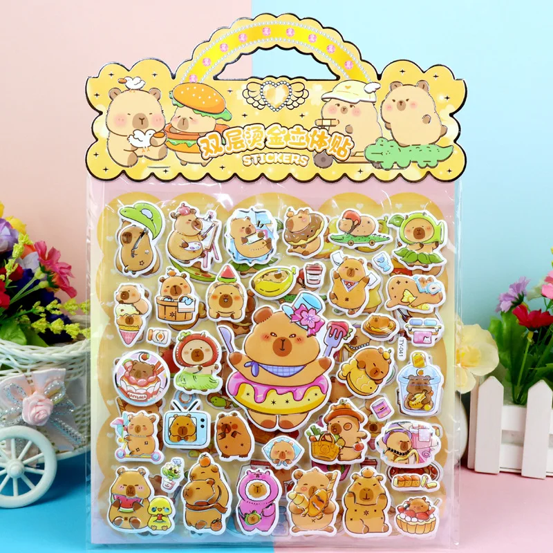 3D ステッカー ステッチ 二層ゴールドステッカー エンボスステッカー スクラップブック DIY マニュアル日記装飾 かわいいステッカー