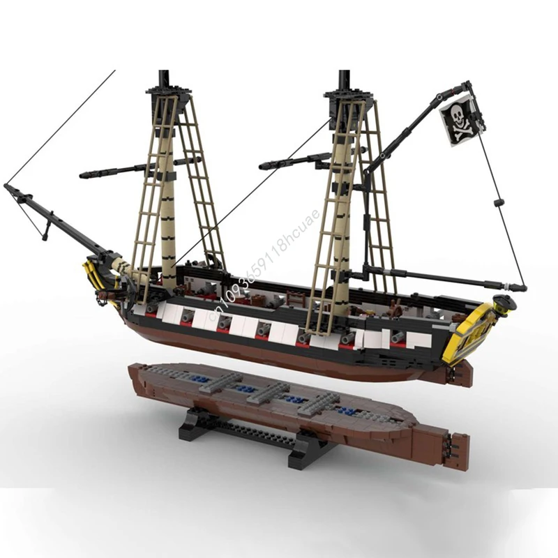 1690pcs MOC Barracuda Brig Pirates Building Block Christmas Gift Inspiring Creative Architecture Project Kit Design Enthusiasts
