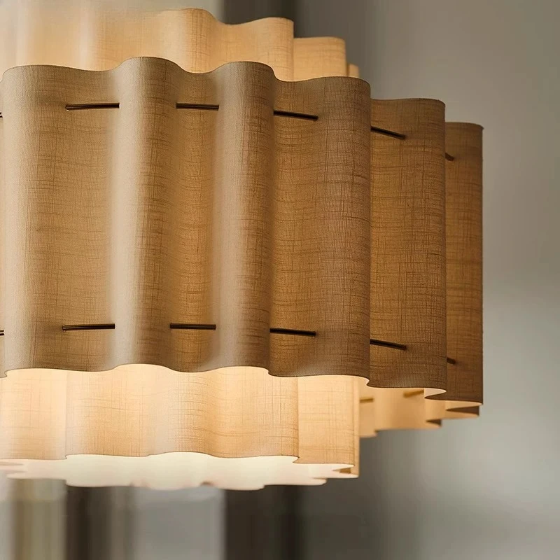 Modern Minimalist Nordic LED Pendant Lights Cloths Fabric Circle Block Creative Lamps for Living Room Home Decoration Chandelier