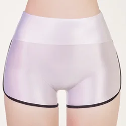 Women Sexy Oil Shiny Glossy Bikini Underwear Stretch Panties Breathable Lingerie Smooth Yoga Sports Shorts Ultra-Thin Underpants
