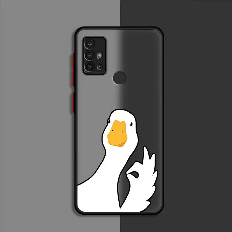 phone cases for Samsung Galaxy A24 case A33 A52s A12 5G A35 A53 A32 A13 A14 A15 Luxury Cover fundas Cartoon Question Mark Duck