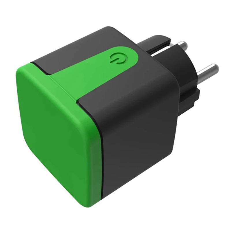 1 PCS Outdoor Smart Plug Green&Black 16A With Power Monitor Function,For Tuya Smart Life Alexa EU Plug