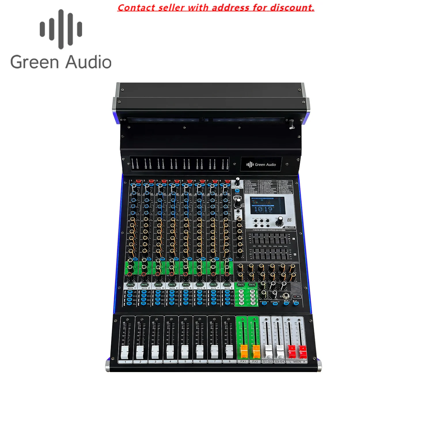 

GAX-LM8 Pro Manufacturers Sell RGB Lighting Effects 8-way Professional Mixer 99DSP BT Tuning USB DJ Mixer