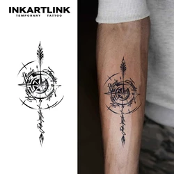 Compass Temporary Tattoo,Lasts To 15 Days New Technology Magic Waterproof Semi Permanent Sticker.