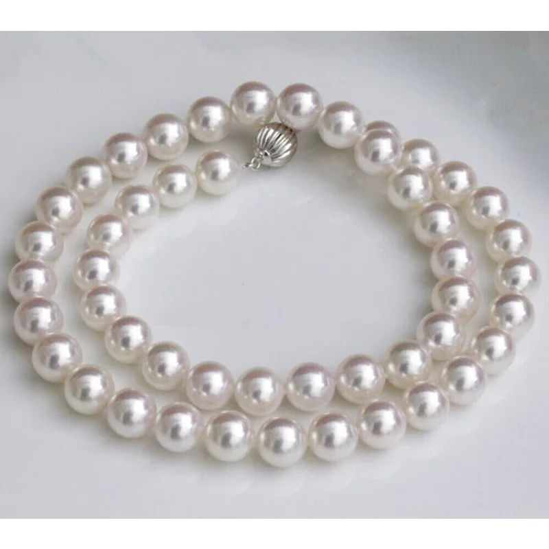 

Огромное женское ожерелье с круглым жемчугом из натурального белого жемчуга Южного моря AAAA 9-10 мм, 18 дюймов