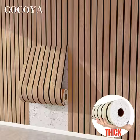 Faux Grille Wall Stickers Self Adhesive Wallpaper for Bedroom Walls Thick Foam Wood Grain Peel and Stick Wallpapers Home Decor