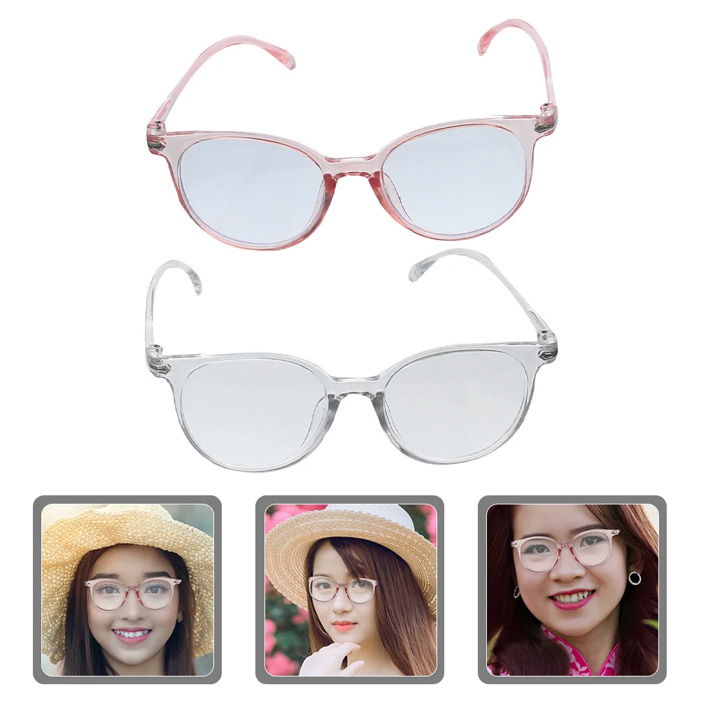 2Pcs Clear Frame Blue Light Blocking Glasses for Men Women Anti Glare Computer Eyewear Long Exposure Protection