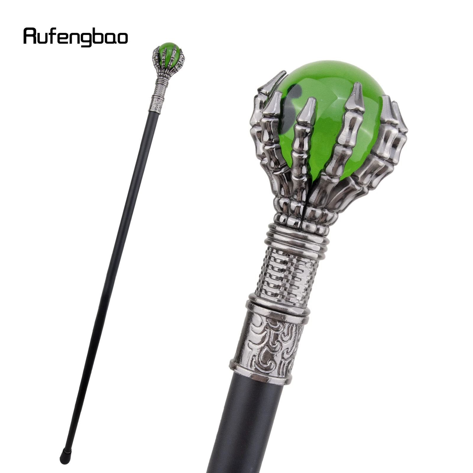 Groene Glazen Bal Single Joint Mode Wandelstok Decoratieve Vampier Cospaly Party Walking Cane Halloween Crosier 93Cm