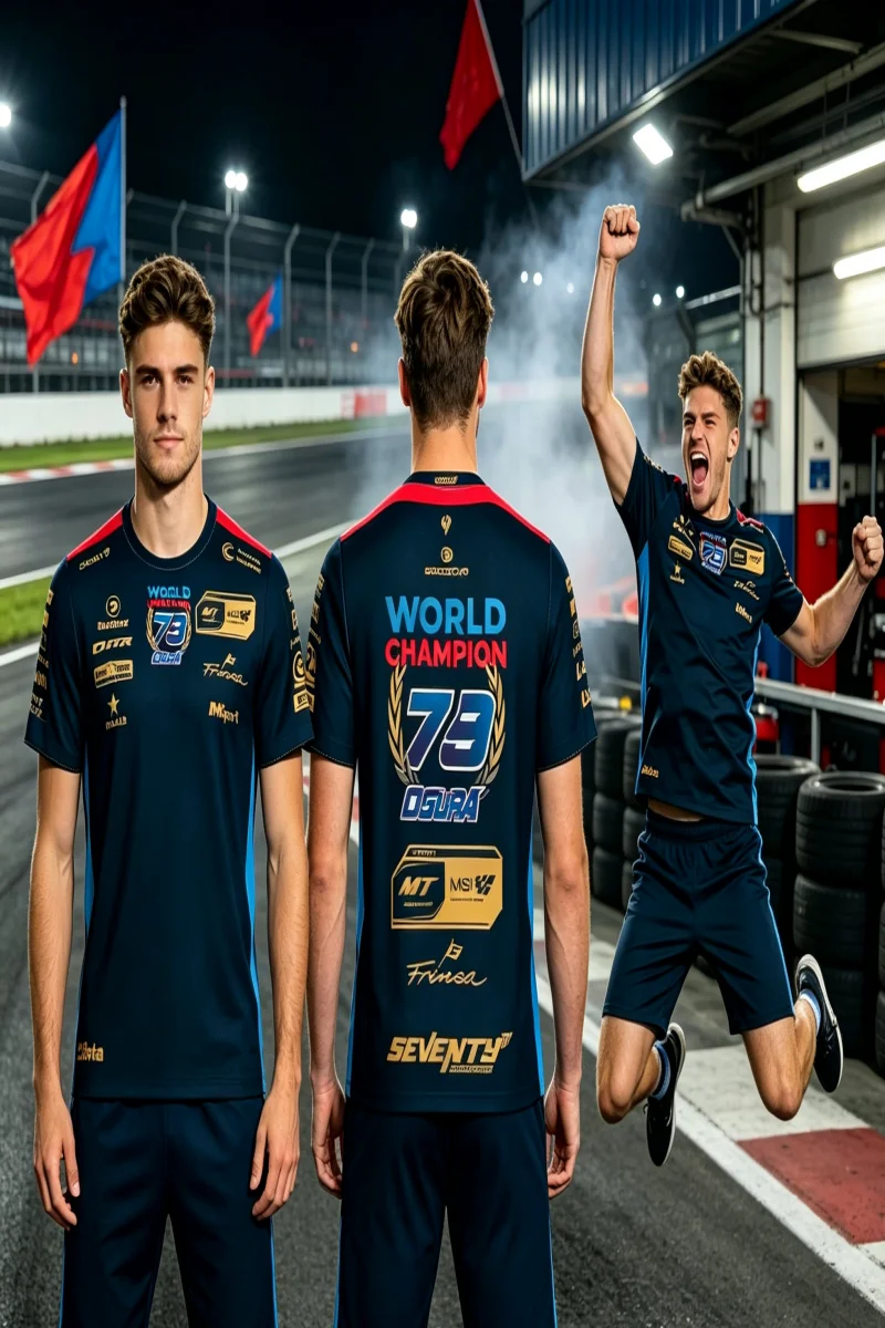 T-shirt de sport pour moto, inspiré par 79 Ogura World Champion Racing Fan Jersey, avec logo de sponsor imprimé, à séchage rapide