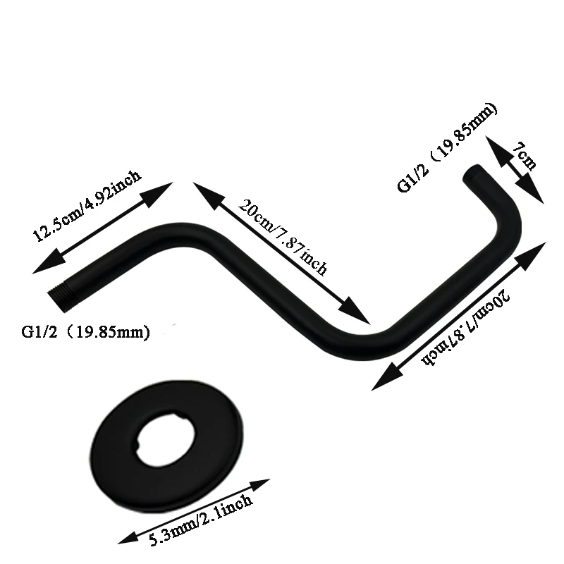 Braço de extensão de cabeça de chuveiro, risers de pescoço de ganso de 13 polegadas instala braço de chuveiro