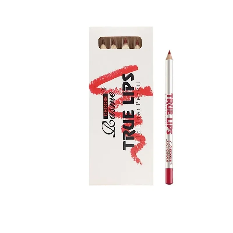 Lipstick Lip Liner Set Box Female Discoloration Resistant Hook Line Lip Pencil Matte Cameo Brown Lipstick Pen Makeup Pencil