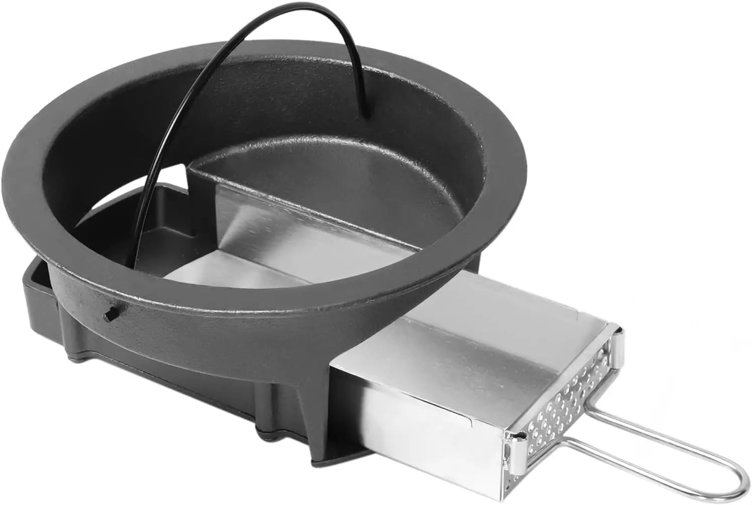 

Универсальная чугунная урна для золы 2-в-1 для грилей Камадо, с выдвижным ящиком из нержавеющей стали и складной ручкой для легкого удаления золы