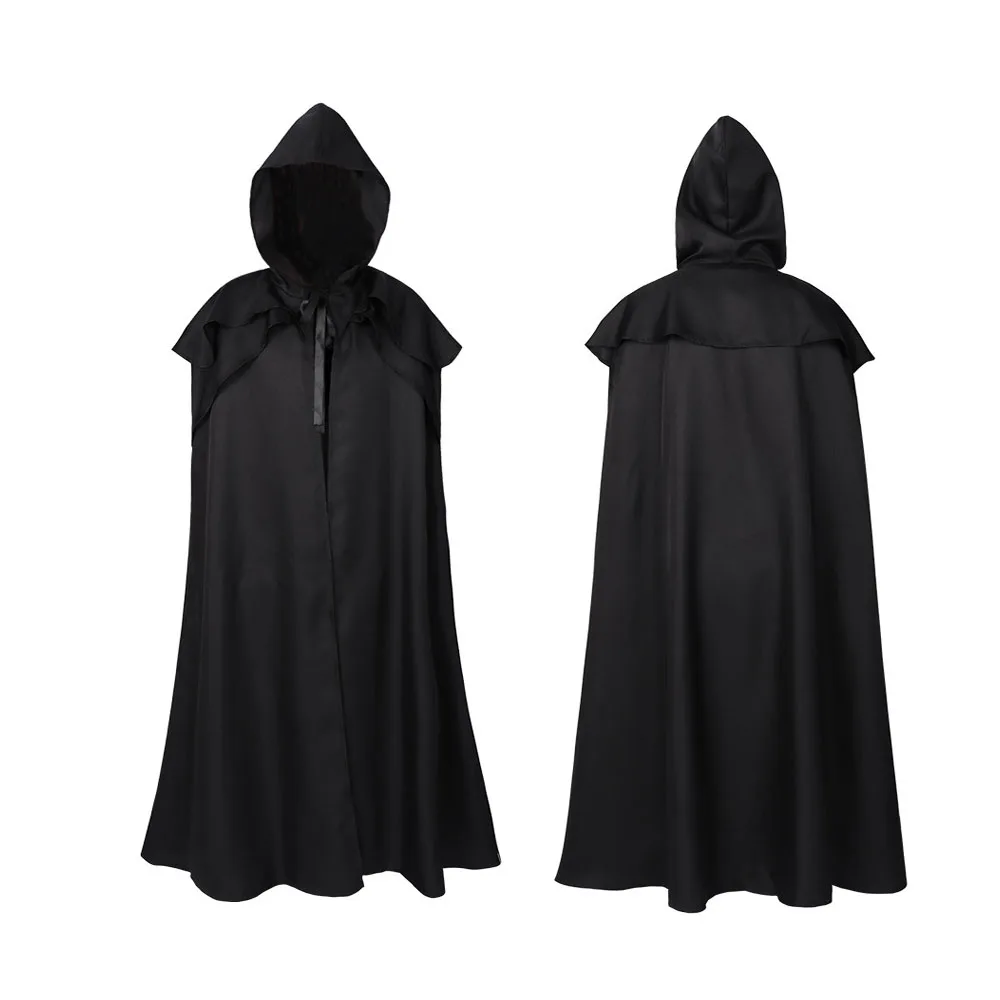 

Gothic Men's Long Cloak Halloween Party Medieval Witch Wizard Cloak Cape Party Death Ghost Vampire Devil Cosplay Coats