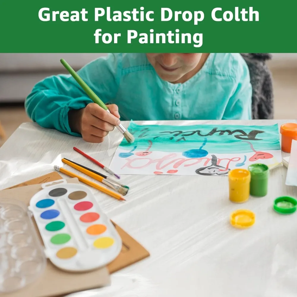 6 قطع من القماش البلاستيكي للرسم - صفائح بلاستيكية للرسام 9 × 12 قدم - مقاومة للماء والغبار - توصيل مجاني #3