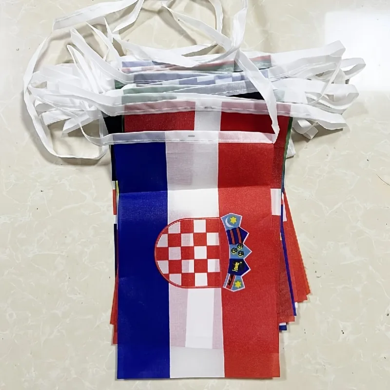 50 National Flag Bunting Banner, 2026 Football Sports Event Decoration, Bar, Sports Club, Football Viewing Party Decorations