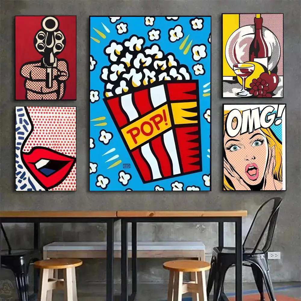 Art Popart Roy Lichtenstein Pop Poster Painting Wall Art Mural for Living Room Home Decor and Gifts