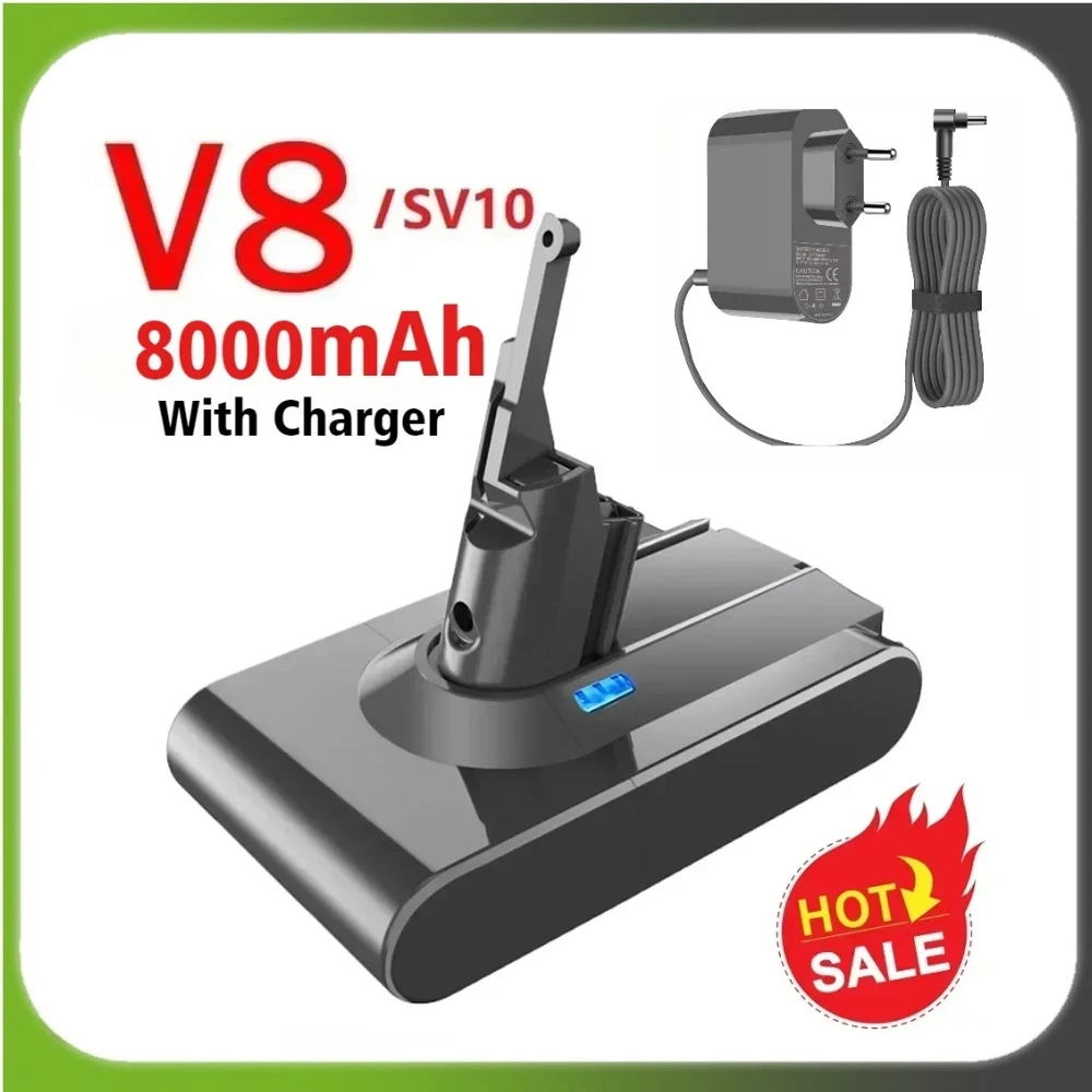 

【Upgraded】8000mAh 21.6V Lithium-ion Replacement Battery for V6 V7 V8 V10 V11 Series Absolute SV10 Vacuum Handheld Vacuum Cleaner