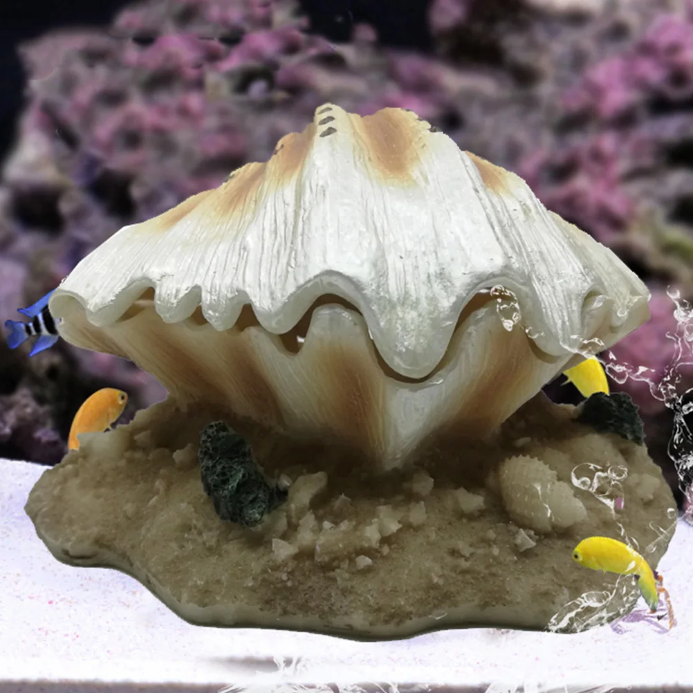 

1Pcs Resin Artificial Shell Aquarium Aeration Decoration Fish Tank Bubble Maker Landscaping Hideout Aquarium Decoration