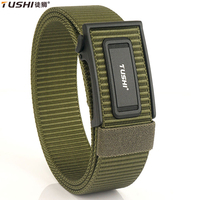TUSHI New Automatic Buckle Comfortable Nylon Military Belt Outdoor Hunting Multifunctional Tactical Canvas Belt Quality Men Belt
