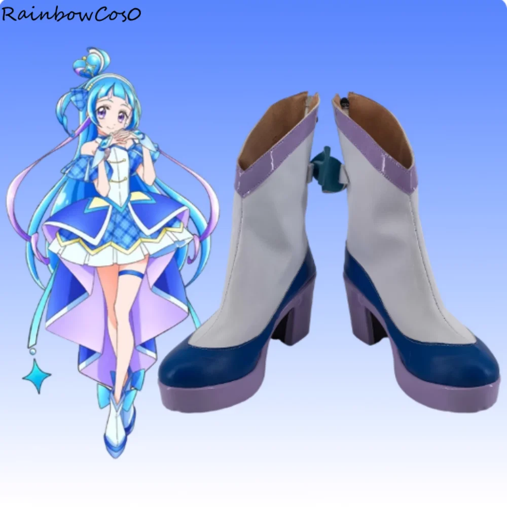 

Aokaze Nana Cure Wink You and Idol Pretty Cure Precure Обувь для косплея Сапоги Игра Аниме Вечеринка Хэллоуин RainbowCos0 W5098