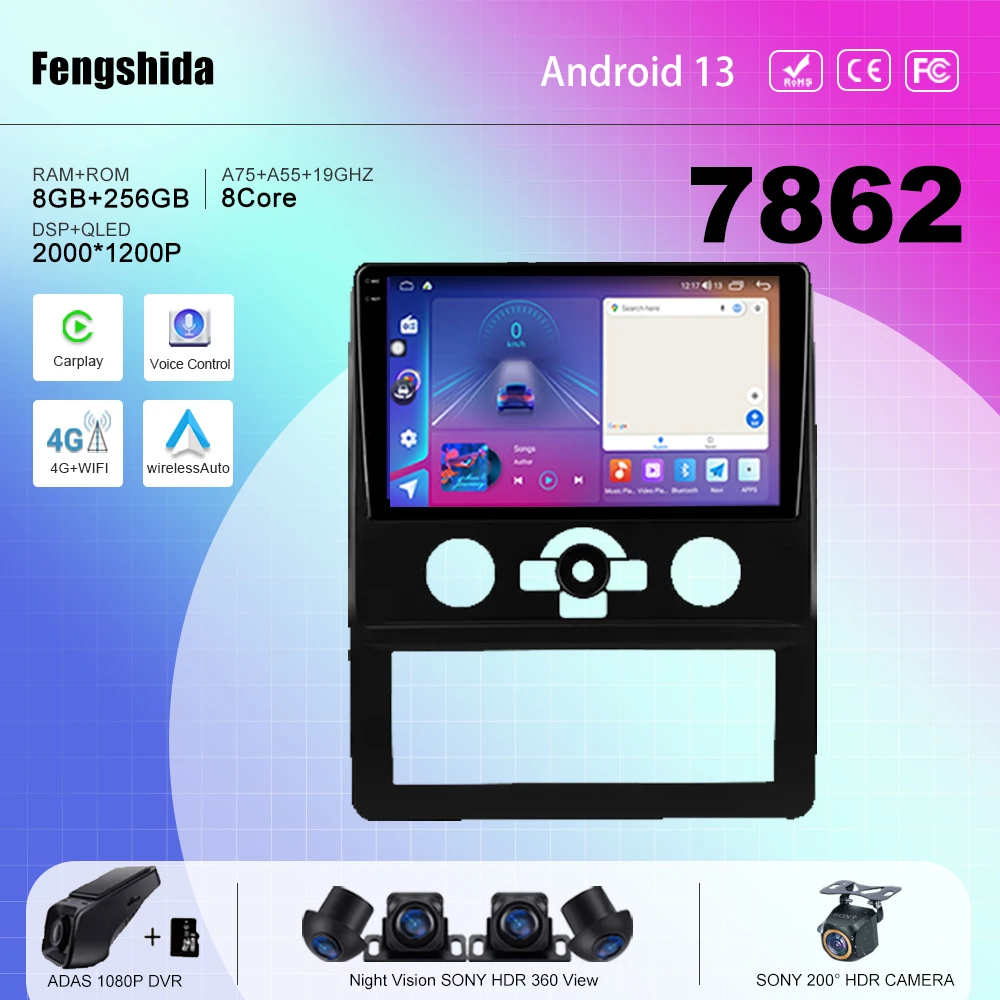 

7862 CPU Android For Foton View G7 G9 2014 - 2018 MP-X S 2013 car radio multimedia player navigation 5G WIFI BT No 2din DVD QLED