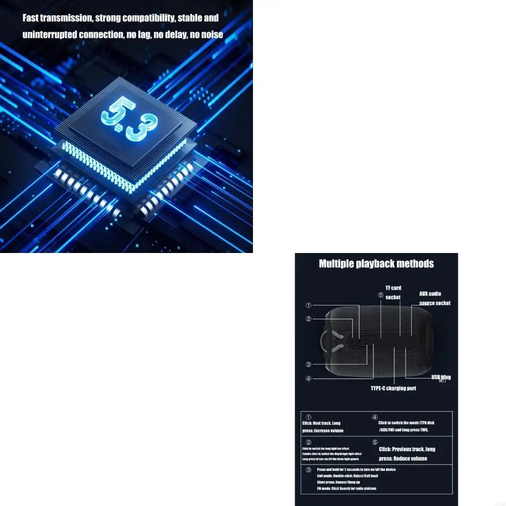 مكبر صوت محمول متوافق مع تقنية البلوتوث IPX6 مقاوم للماء يدعم أوضاع التشغيل المتعددة للسفر في الحفلات