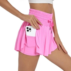 Women Flowy Shorts High Waisted Running Tennis Skirt Skort Golf Workout Yoga Athletic Spandex Cheer Butterfly Shorts Casual Wear
