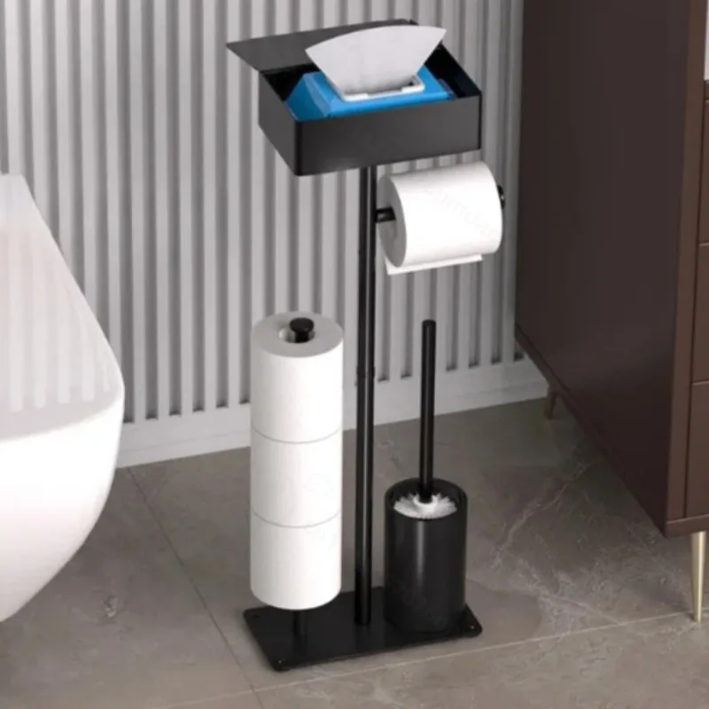 Toilet Tissue Holder Stainless Steel Floor Standing Roll Paper Holder Bathroom Floor Toilet Paper Holder No Need To Drill Holes