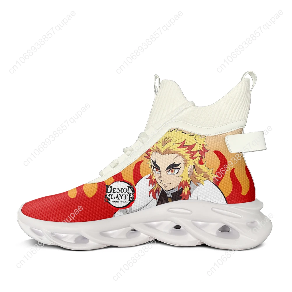 Rengoku High Top Sneakers Anime Manga Mens Womens Teenager Sports Running Shoes Sneaker Lace Up Mesh Footwear Custom Made Shoe