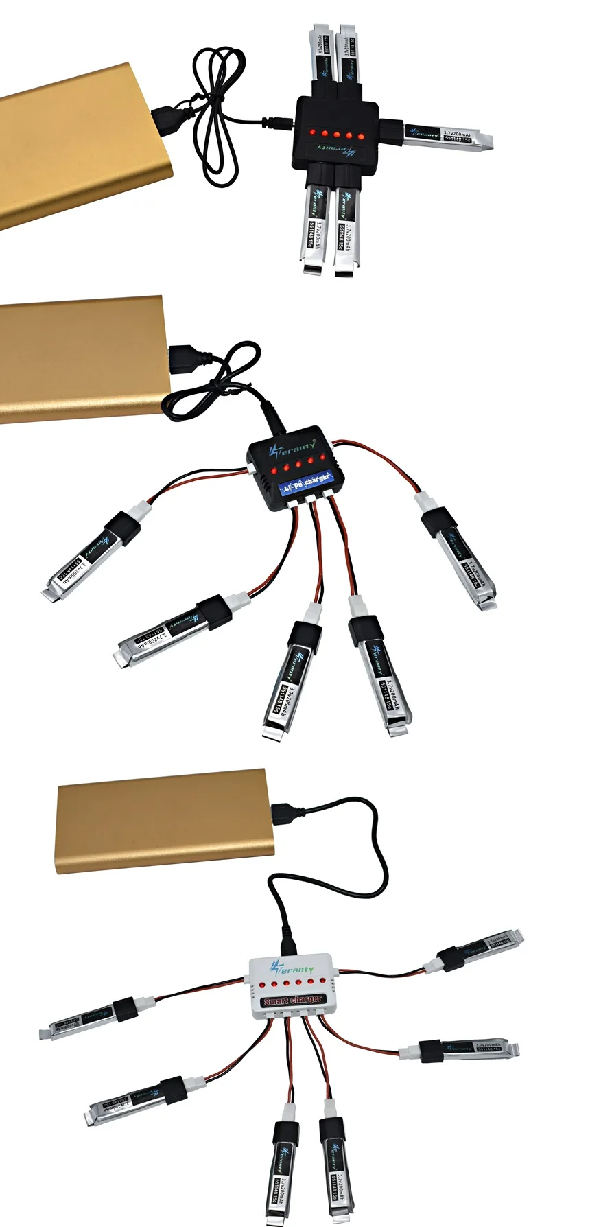 Verbesserte Akkusätze mit Ladegerät für WLtoys V911 F929 F939 RC Helikopter 3.7V 200mAh 551148 Akku EU / US – Detail 5