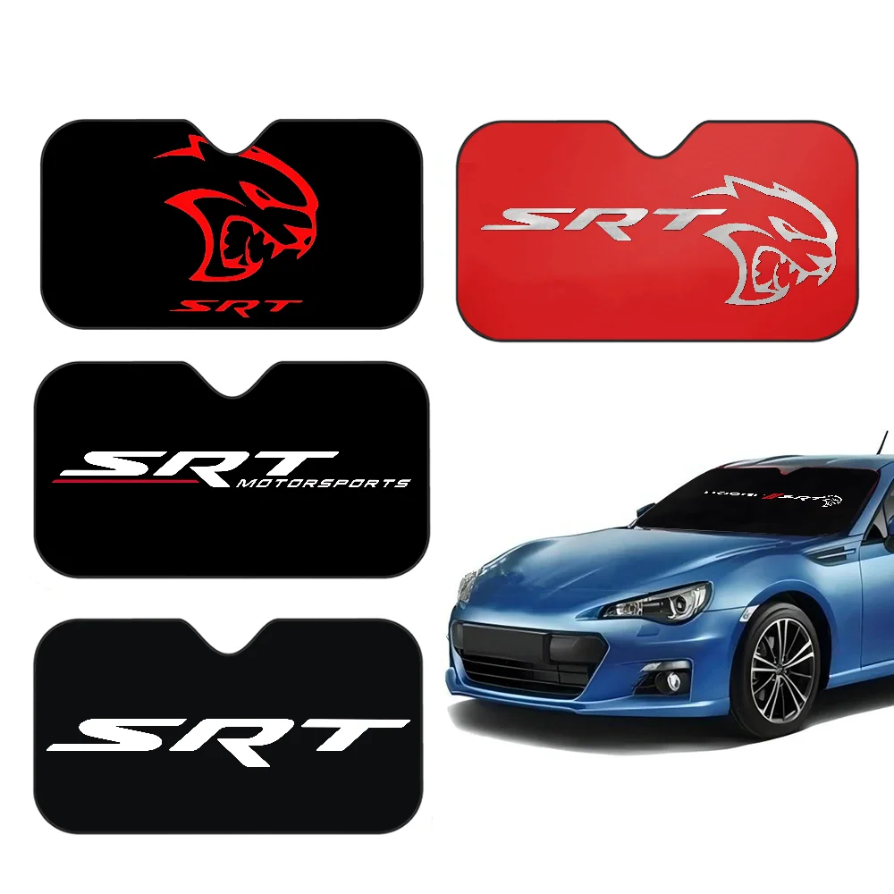 S-SRT LOGO Car Sunshade Window Sunshade Sunblock Front Windshield Hood Interior Front Baffle Double Ring Sunshade
