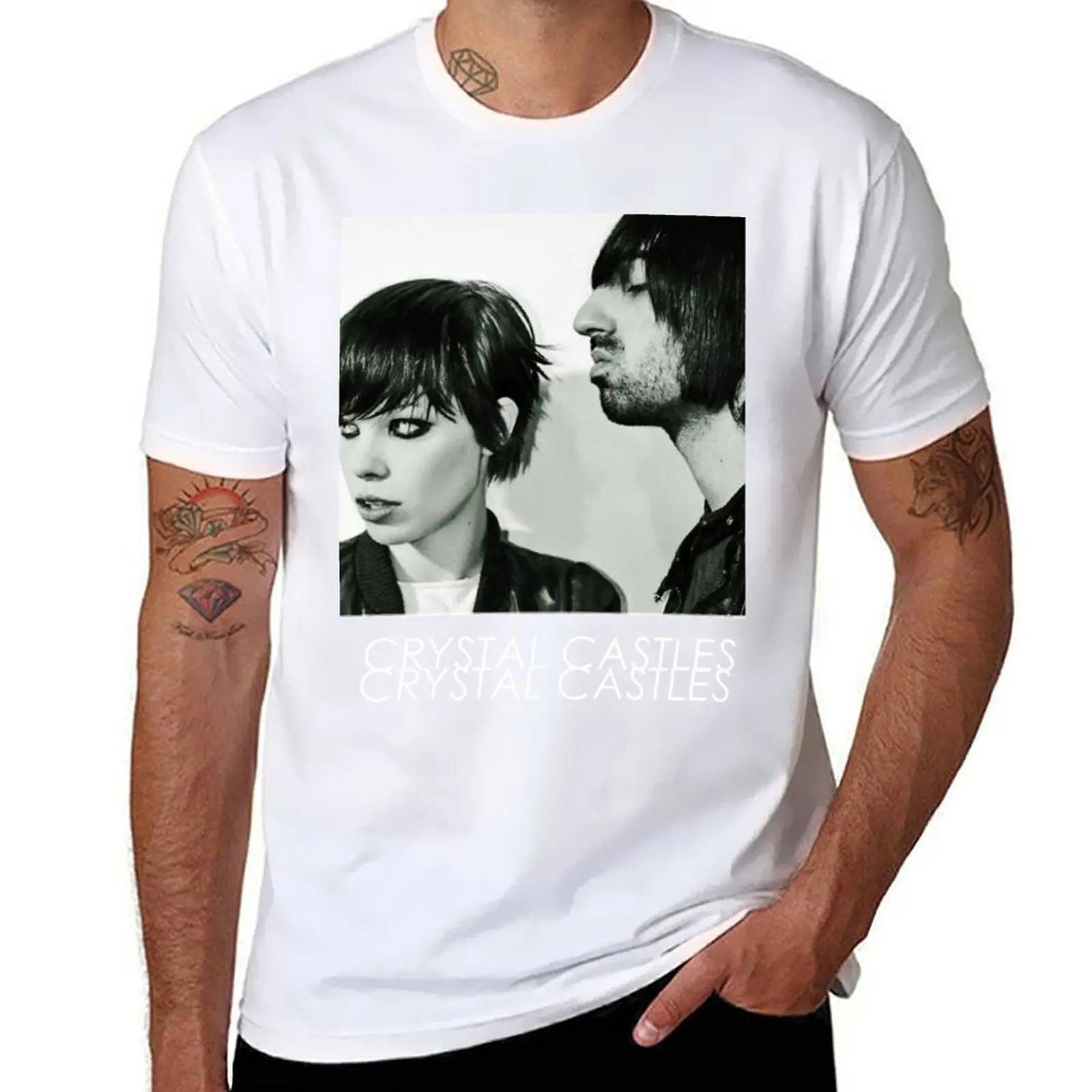 

Футболка Crystal Castles, мужская футболка из 100% хлопка, мужские облегающие футболки