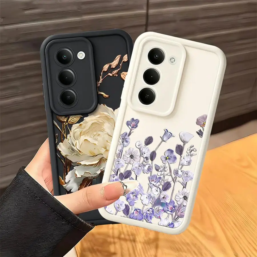 Case for Samsung Galaxy A12 A13 A56 A71 A72 A34 A23 A26 A32 A35 A36 A51 A73 A53 A54 A15 A16 Phone Cover Gold Foil Rose