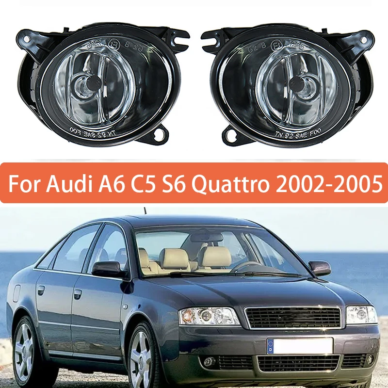 Pair Fog Lamp Assembly For Audi A6 C5 S6 Quattro 2002 2003 2004 2005 Front Bumper Light Anti Fog Light 4B0941699C 4B0941700C