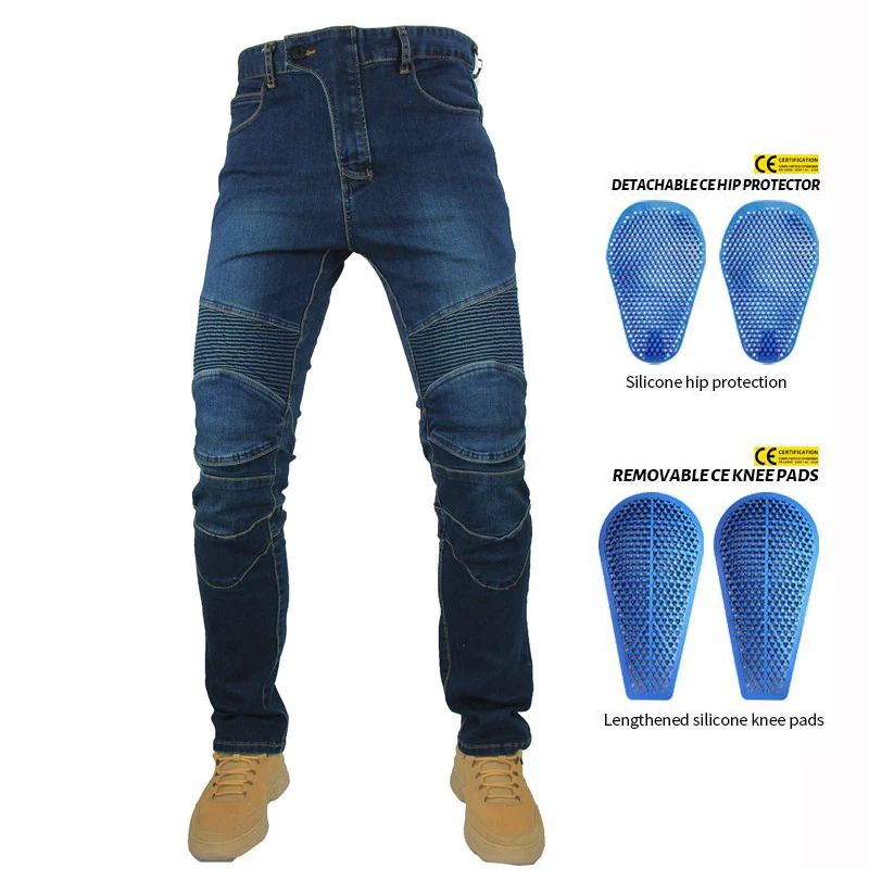 4 Season Classic Motorcycle Riding Jeans Collection PK718 PK719 Motorcycle Pants  Pantalones Motocicleta Hombre Featherbed Gears