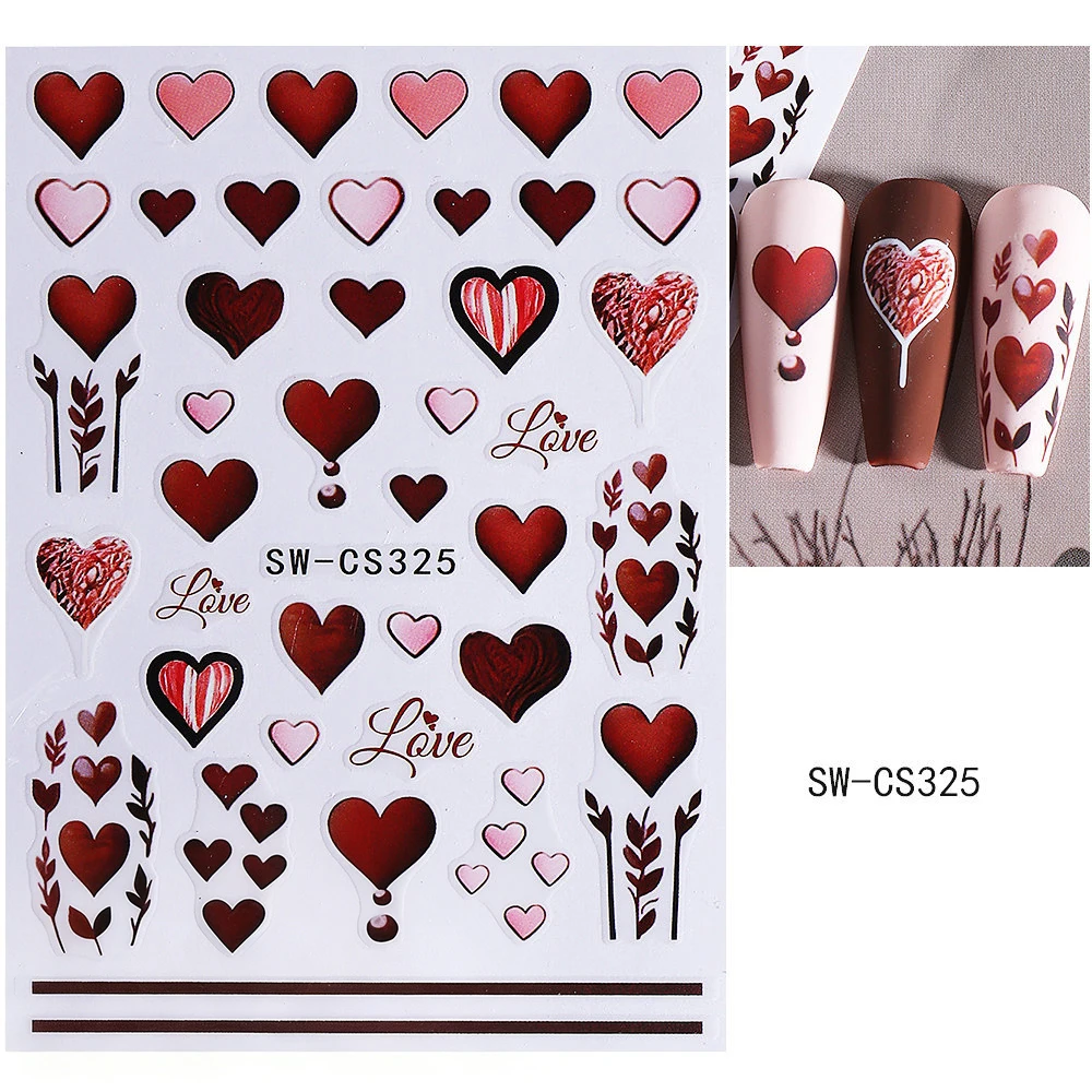 1 قطعة ثلاثية الأبعاد بالون القلب عيد الحب مسمار الفن ملصق لطيف الوردي الأحمر الحب القلب الحب رسالة لاصق مسمار الشارات بسيطة مسمار الشريحة