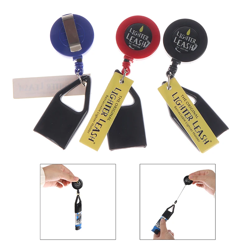 【YA】Lighter Leash Safe Stash Clip case Retractable Keychain Lighter Holder