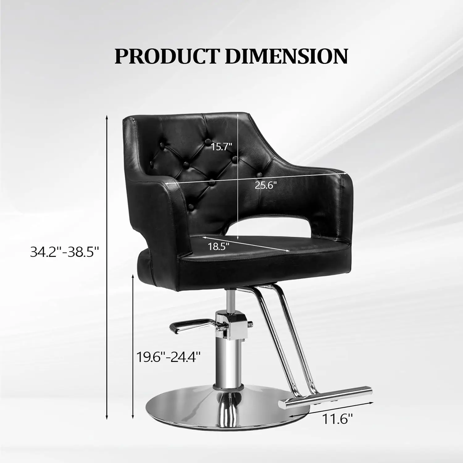 Kappersstoelen Voor Kapperszaak Zwarte Stylingstoel, Salonstoel Voor Haarstylist, Zware Hydraulische Pomp