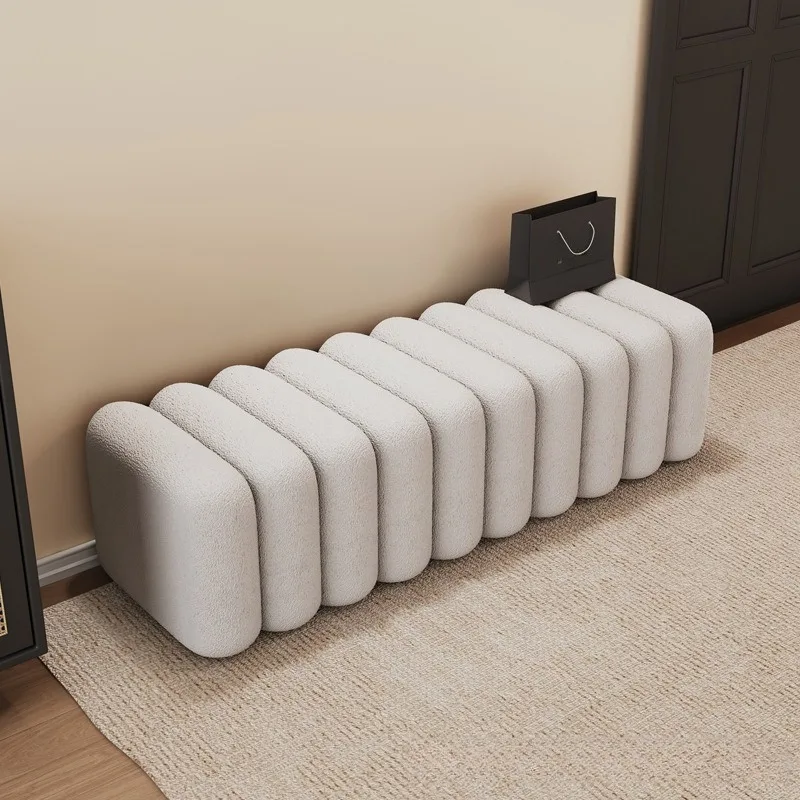 Solid Wood Entrance Bench Minimalist Shoe Changing Stool Dressing Room Headboards Rectangular Sofa Stools Interior Furniture
