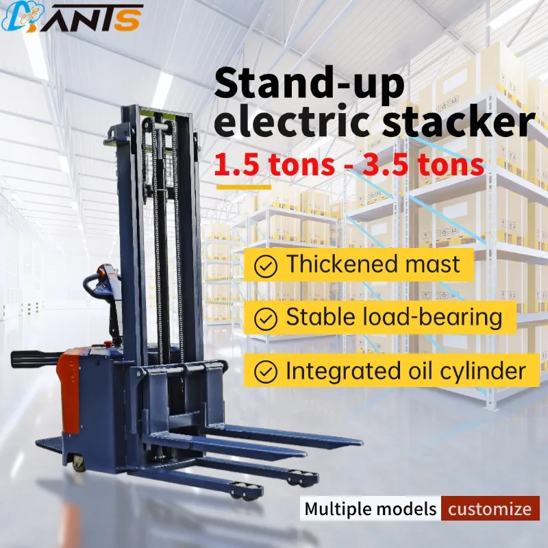 Electric stacker 1.5tons compact stacker Lift Truck Adjustable height forklift Suitable for industrial and warehouse use