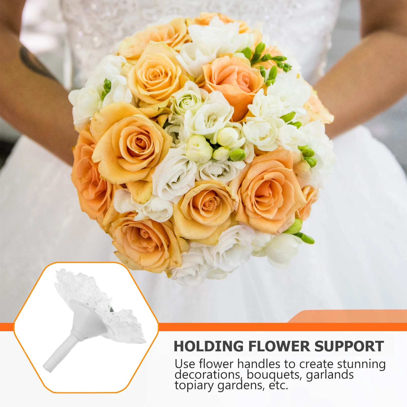 

Elegant Bridal Holder Green Mud Lace Floral Arrangement Wedding Floral Handle Supplies Lightweight Portable Handle