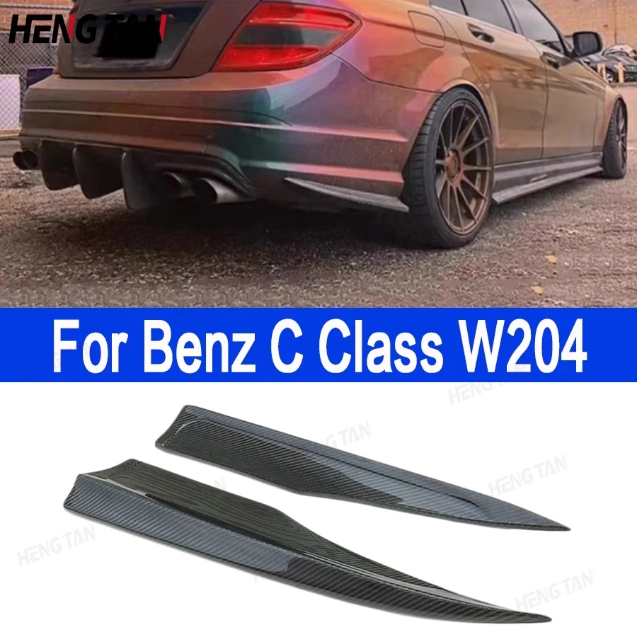 

For Mercedes Benz C Class W204 C63 AMG 2007-2014 RZ Style Carbon Fiber wrap angle Car Rear Bumper Splitter Corner Trim body kit