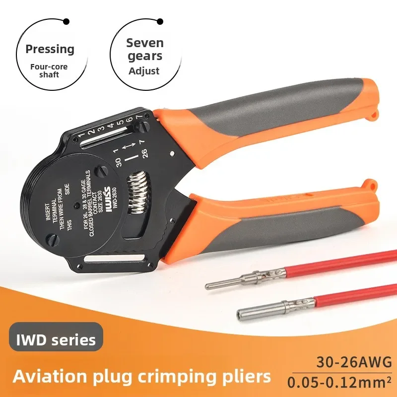 J5999 Aviation Pin Crimping Plier, 4-indent Crimper Male Female Connector Plug & Probe
