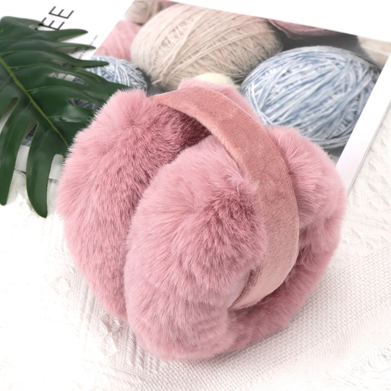 Winter Fashion Solid Soft Plush Ear Keep Warmer Earmuffs for Women Cute Outdoor Sports Earflap Protection Ear-Muffs Ear Cover