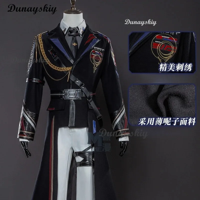 DY20Love and Deepspace Caleb Cosplay Costume Wig Farspace Colonel Uniform Trench Hat Halloween Party for Women Men Carnival Prop