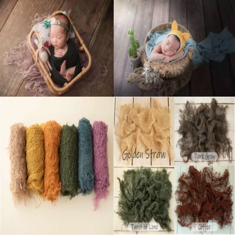 

Hand-Dyed Jute Layered Blanket - Bohemian Style Newborn Photography Prop for Baby Photo Sessions. ニューボーンフォト تصوير حديثي الولادة