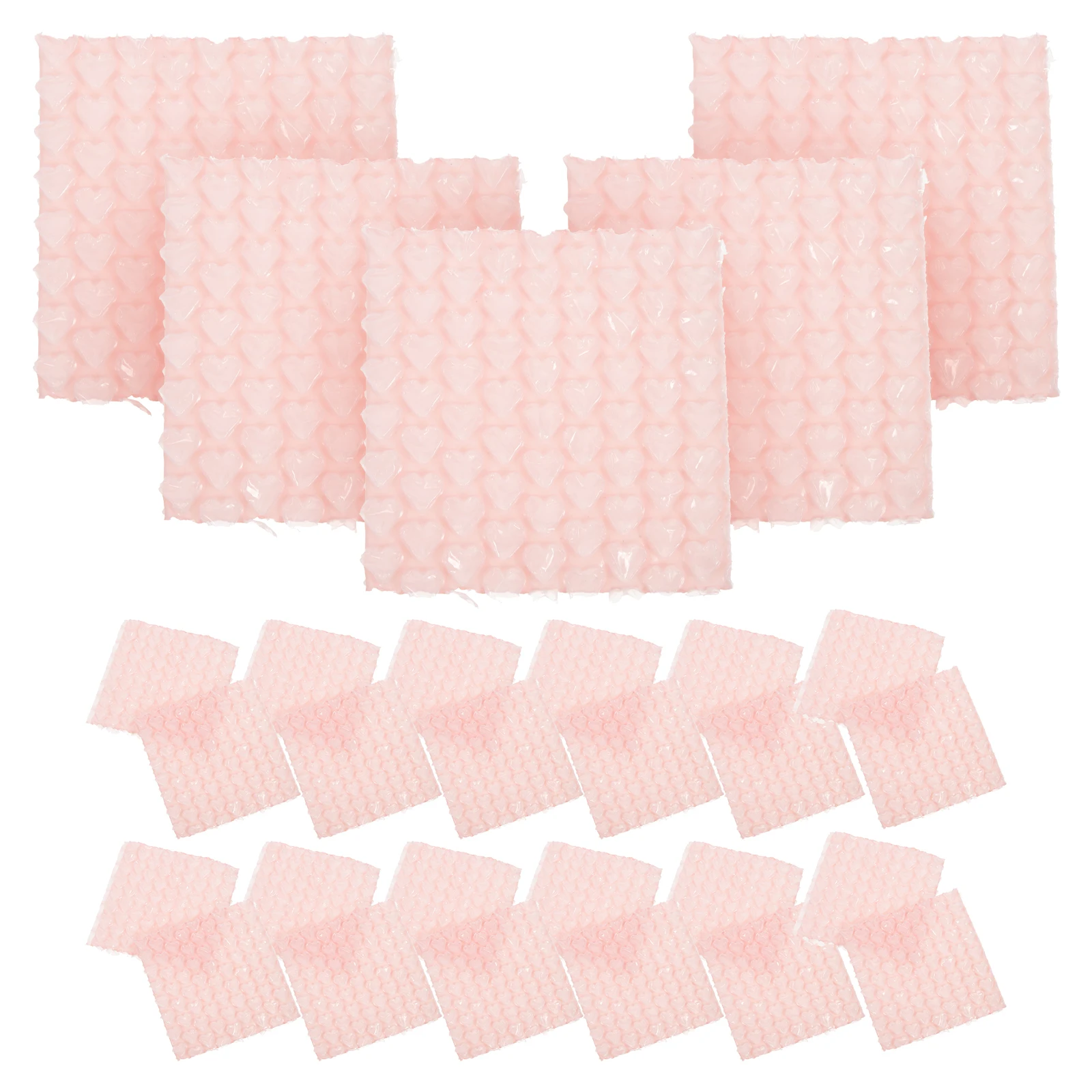 60pcs Heart Shaped 10x10cm Pink Thickened Anti Shock Wrap Packaging Supplies For Shipping Collectibles