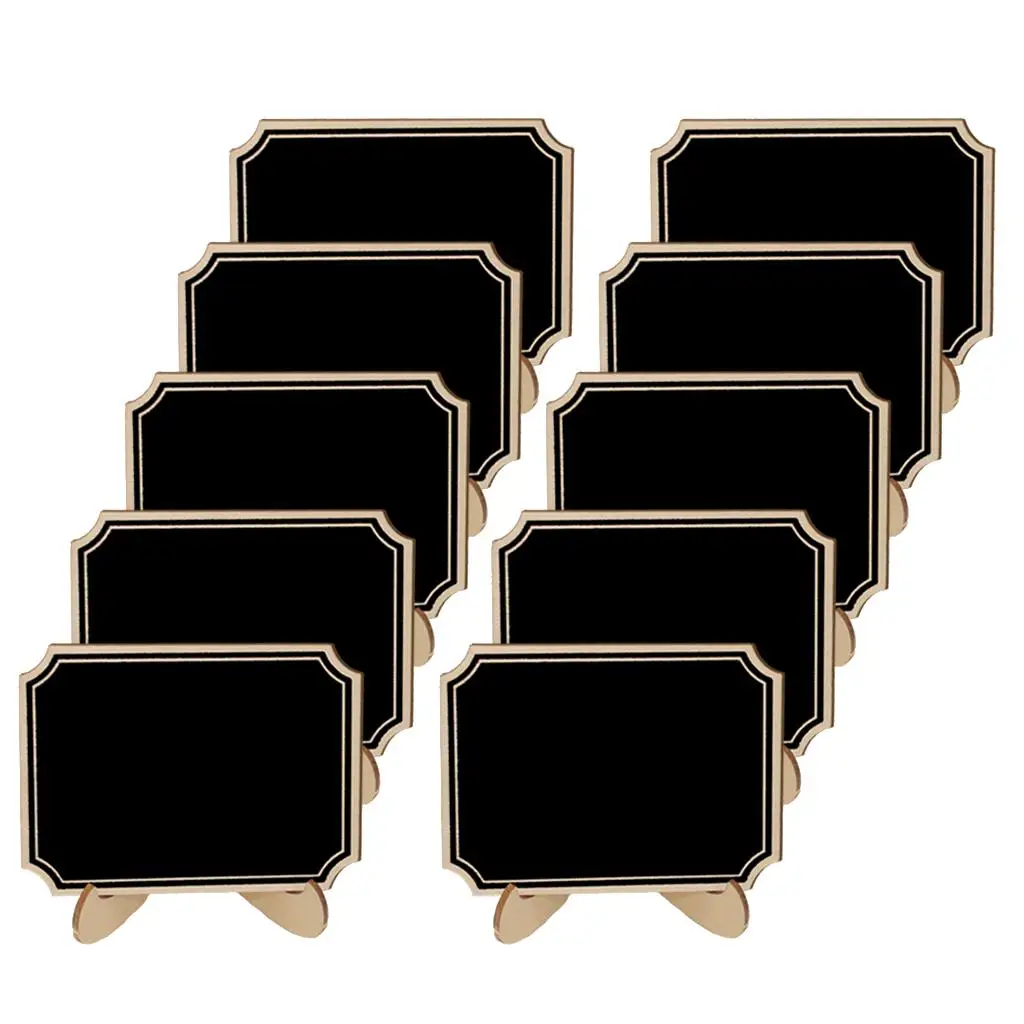 10pcs Wood Tabletop Chalkboard Blackboard Message Board for Wedding Party